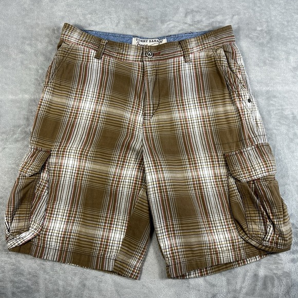 Tommy Bahama Other - Tommy Bahama Jeans Earth Tone Plaid Cargo Shorts Men's Size 34 Preppy Casual
